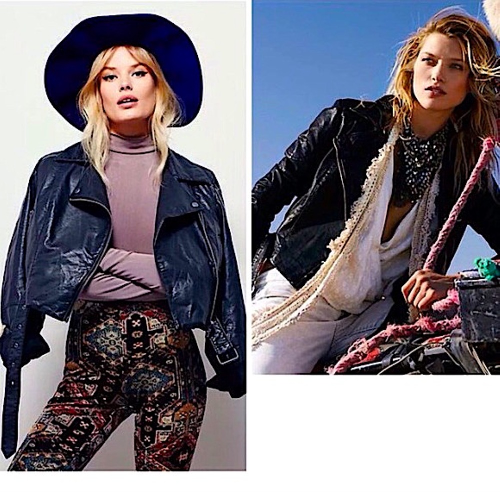 FREEPEOPLE Cropped Vegan Moto Jacket
